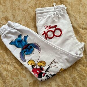 Disney Adult comfy White Joggers Stitch , Mickey, Pooh & tinkerbell